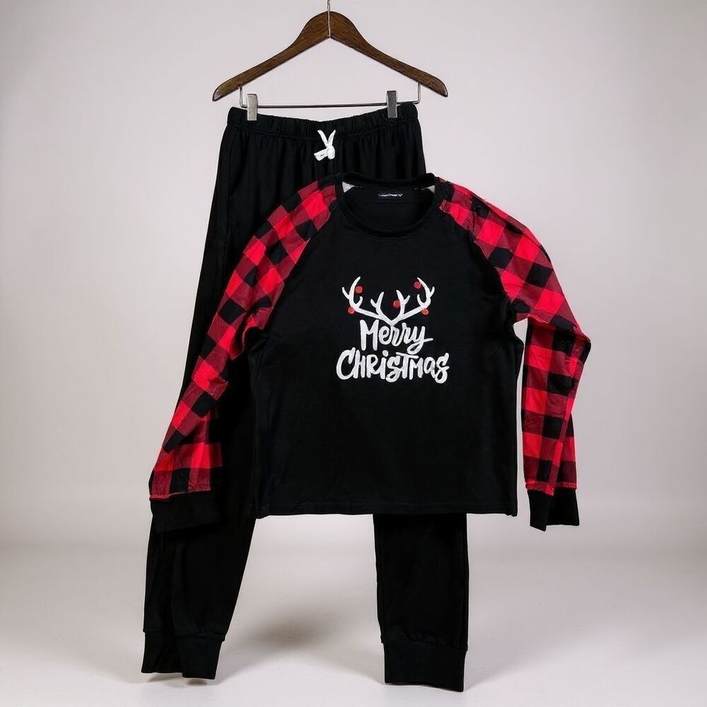 Christmas Pajamas Women Large Holiday Pajama 2 Piece Set Buffalo Plaid Comfy - Picture 2 of 12